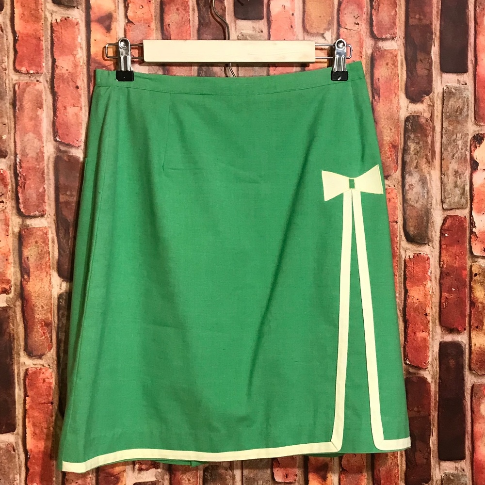 vintage green high waist skirt with bow
